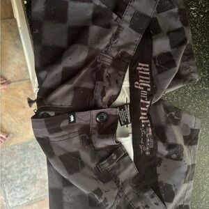 Ring of fire Black and Gray Checkered Shorts